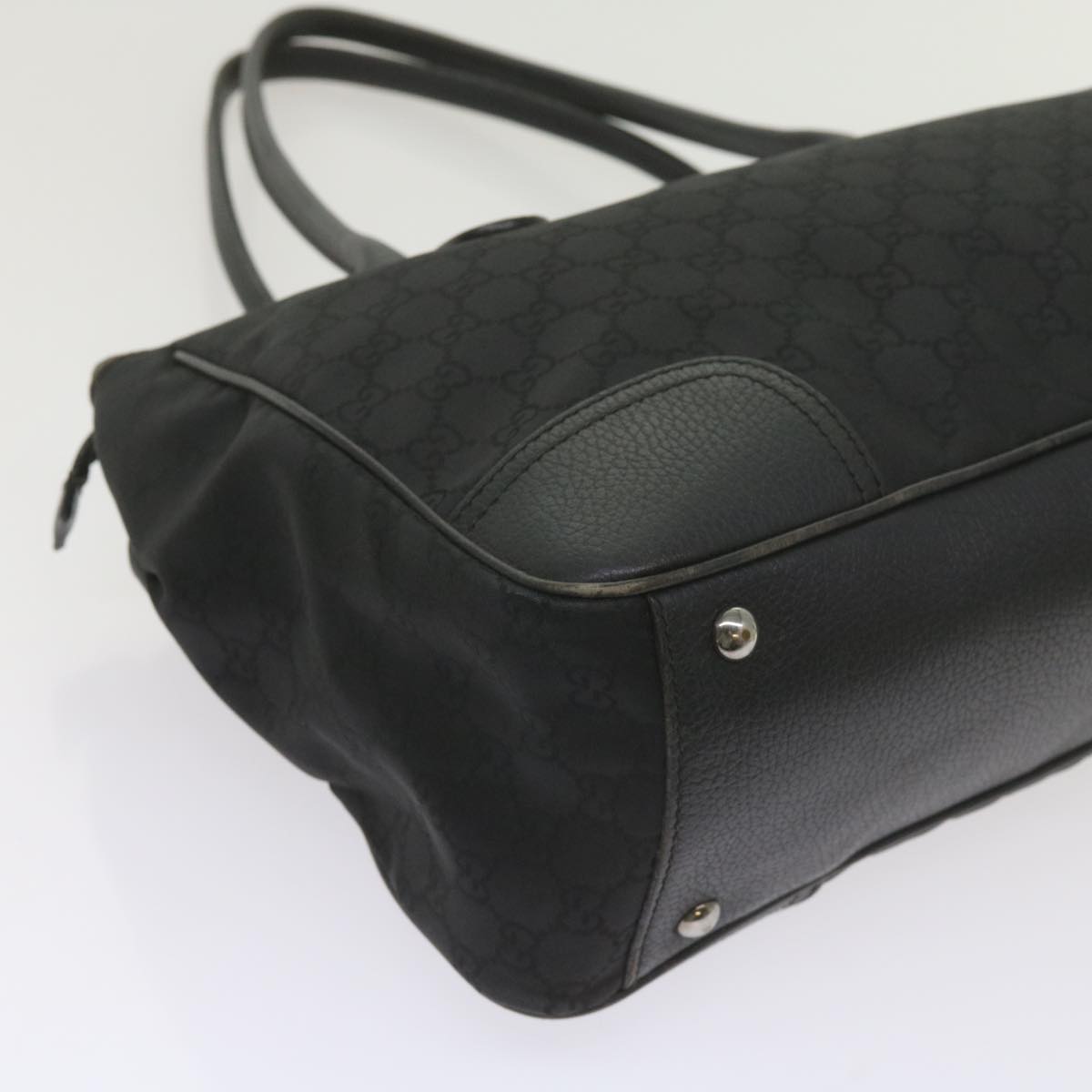 GUCCI GG Canvas Web Sherry Line Tote Bag Black Red Green 293599  60519