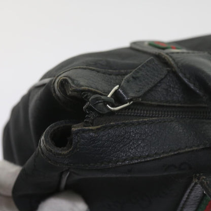 GUCCI GG Canvas Web Sherry Line Tote Bag Black Red Green 293599  60519