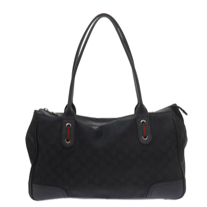 GUCCI GG Canvas Web Sherry Line Tote Bag Black Red Green 293599  60519