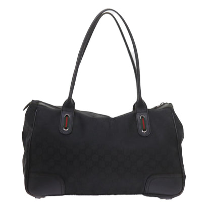 GUCCI GG Canvas Web Sherry Line Tote Bag Black Red Green 293599  60519