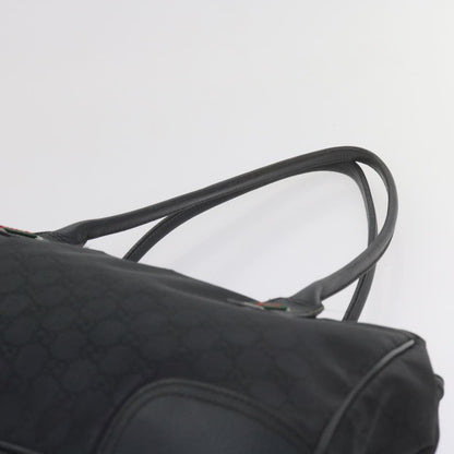 GUCCI GG Canvas Web Sherry Line Tote Bag Black Red Green 293599  60519