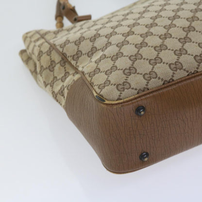 GUCCI GG Canvas Bamboo Tote Bag Beige 112530  60520