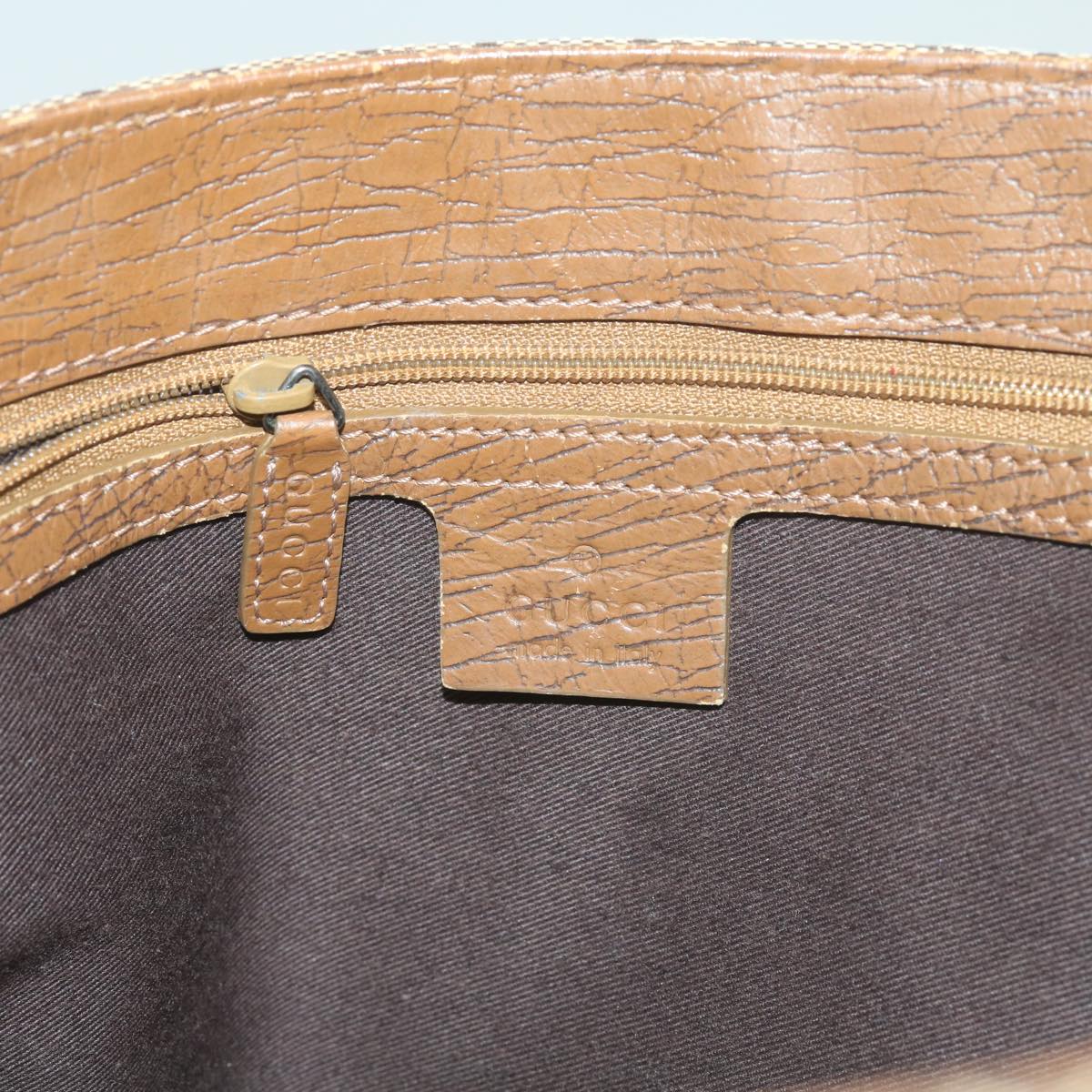 GUCCI GG Canvas Bamboo Tote Bag Beige 112530  60520
