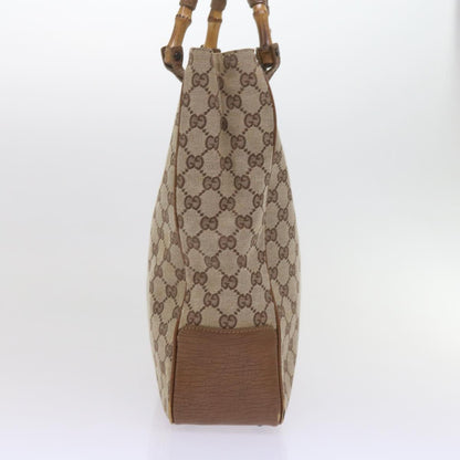 GUCCI GG Canvas Bamboo Tote Bag Beige 112530  60520