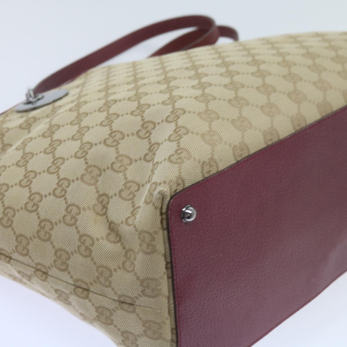 GUCCI GG Canvas Tote Bag Beige 120838  60521