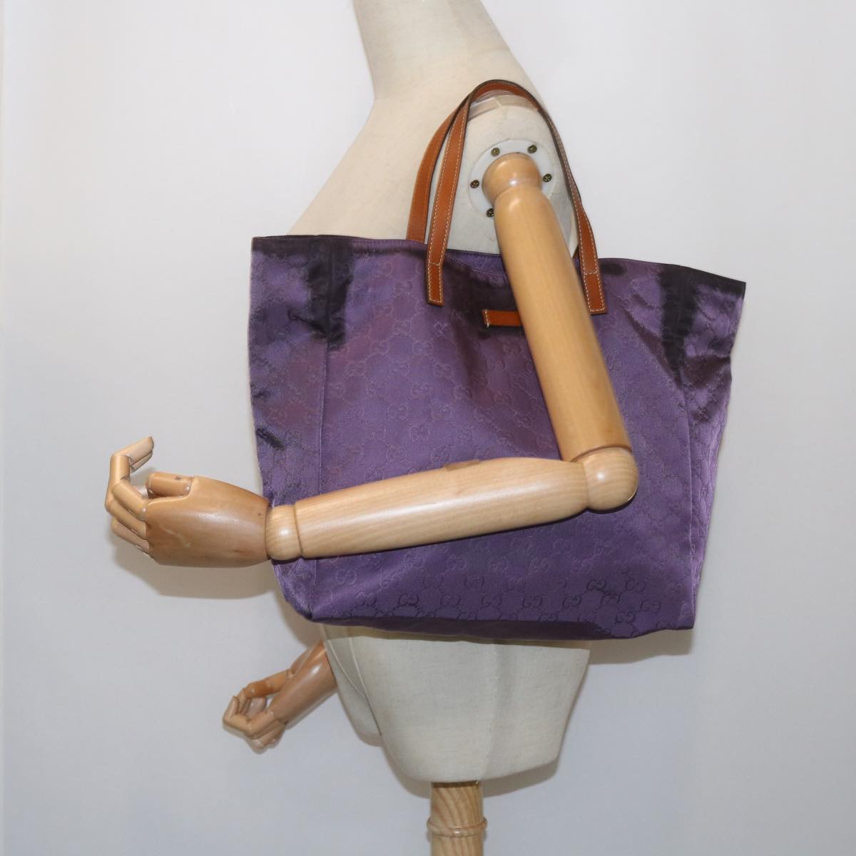 GUCCI GG Canvas Tote Bag Purple 282439  60524