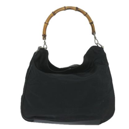 GUCCI Bamboo Shoulder Bag Nylon Black 001 1577  60687
