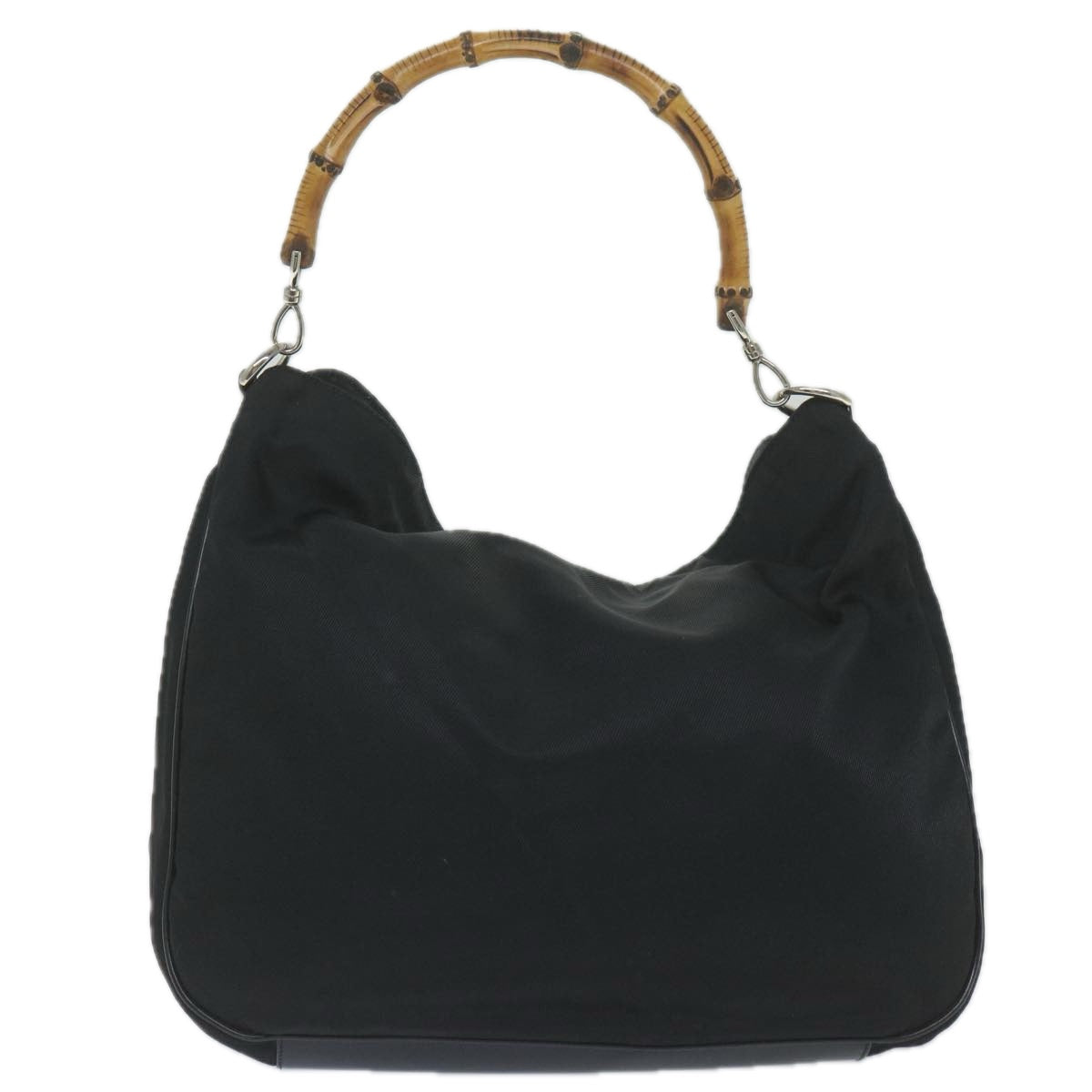 GUCCI Bamboo Shoulder Bag Nylon Black 001 1577  60687