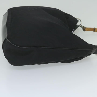 GUCCI Bamboo Shoulder Bag Nylon Black 001 1577  60687