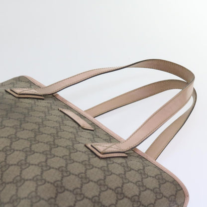 GUCCI GG Supreme Tote Bag PVC Leather Beige 211138  60690