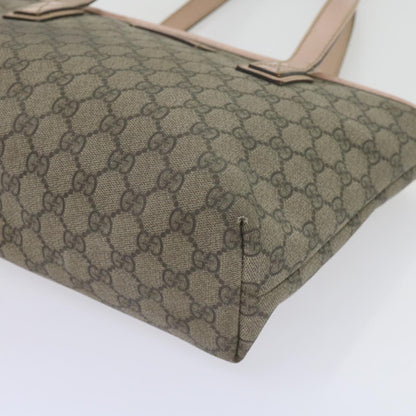GUCCI GG Supreme Tote Bag PVC Leather Beige 211138  60690