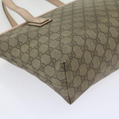 GUCCI GG Supreme Tote Bag PVC Leather Beige 211138  60690