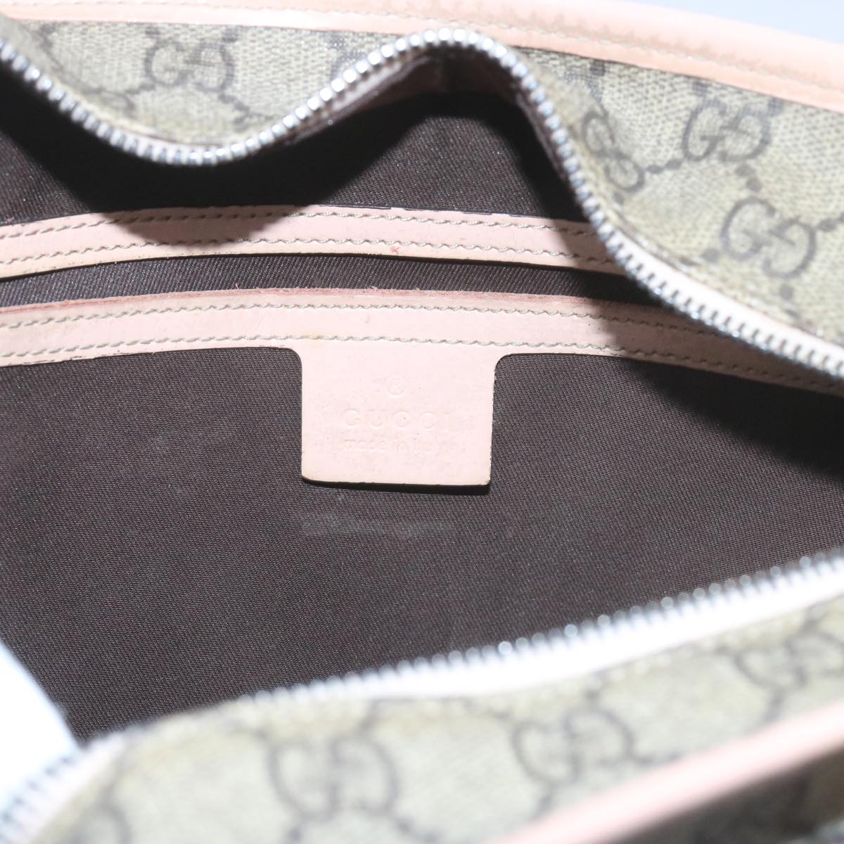 GUCCI GG Supreme Tote Bag PVC Leather Beige 211138  60690