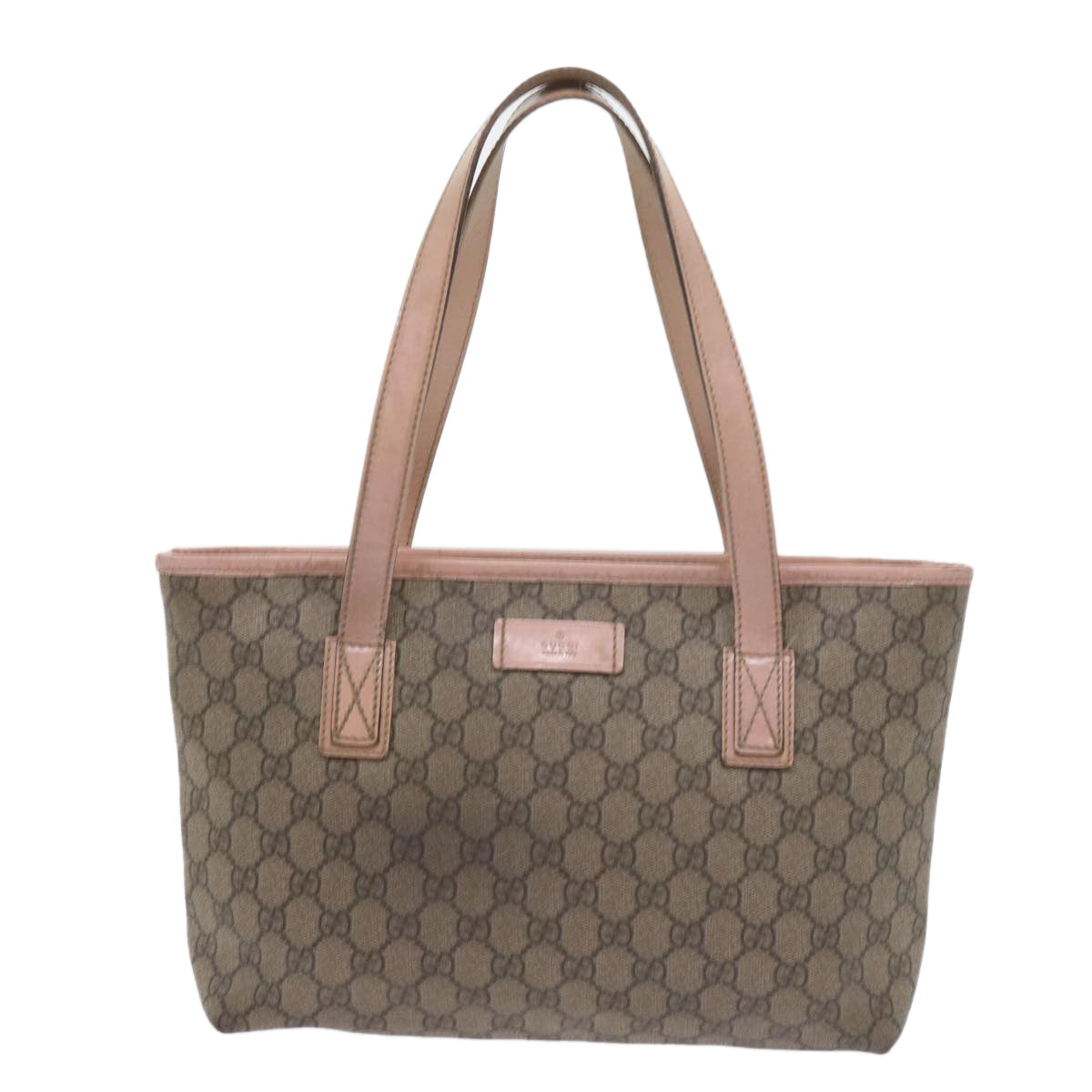 GUCCI GG Supreme Tote Bag PVC Leather Beige 211138  60690