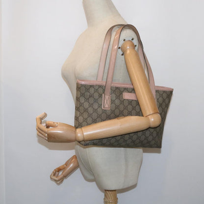 GUCCI GG Supreme Tote Bag PVC Leather Beige 211138  60690