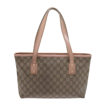 GUCCI GG Supreme Tote Bag PVC Leather Beige 211138  60690