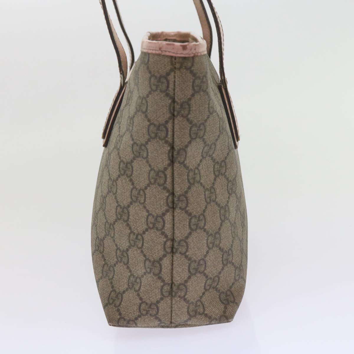 GUCCI GG Supreme Tote Bag PVC Leather Beige 211138  60690