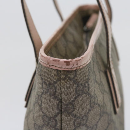 GUCCI GG Supreme Tote Bag PVC Leather Beige 211138  60690