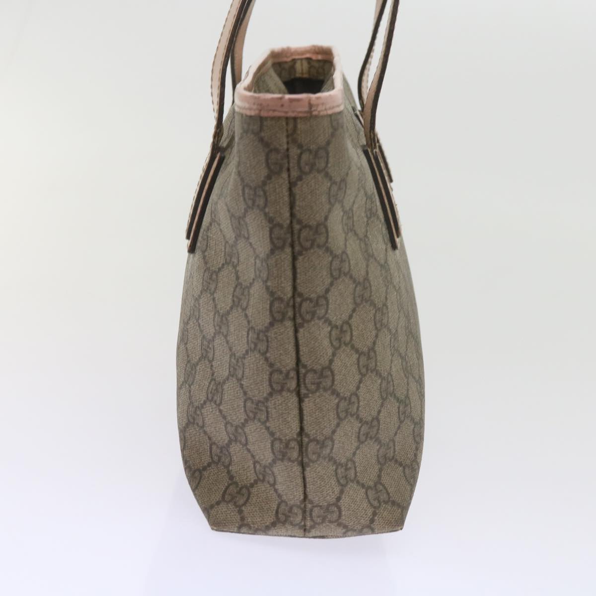 GUCCI GG Supreme Tote Bag PVC Leather Beige 211138  60690
