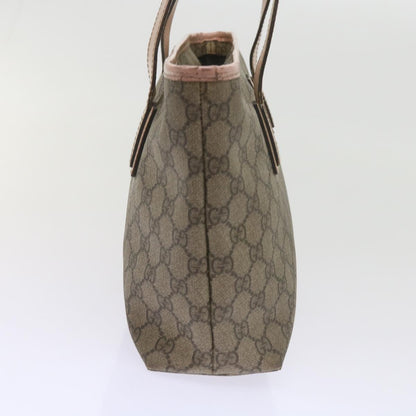 GUCCI GG Supreme Tote Bag PVC Leather Beige 211138  60690
