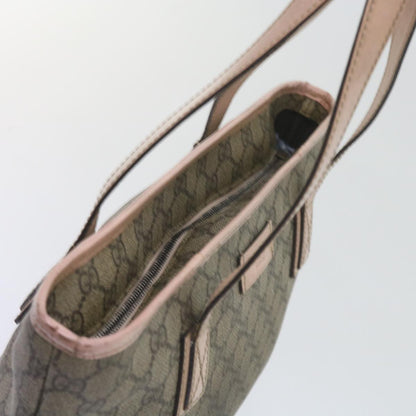 GUCCI GG Supreme Tote Bag PVC Leather Beige 211138  60690