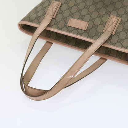 GUCCI GG Supreme Tote Bag PVC Leather Beige 211138  60690