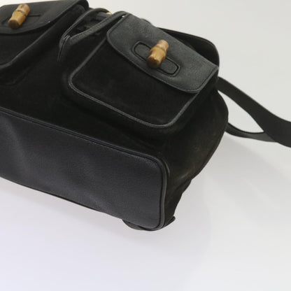 GUCCI Bamboo Backpack Suede Black 003 1119 0016  60693