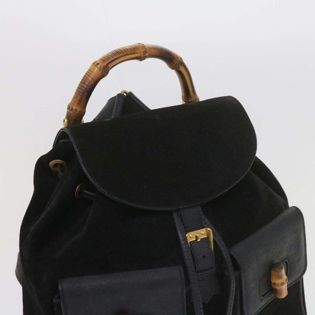 GUCCI Bamboo Backpack Suede Black 003 1119 0016  60693