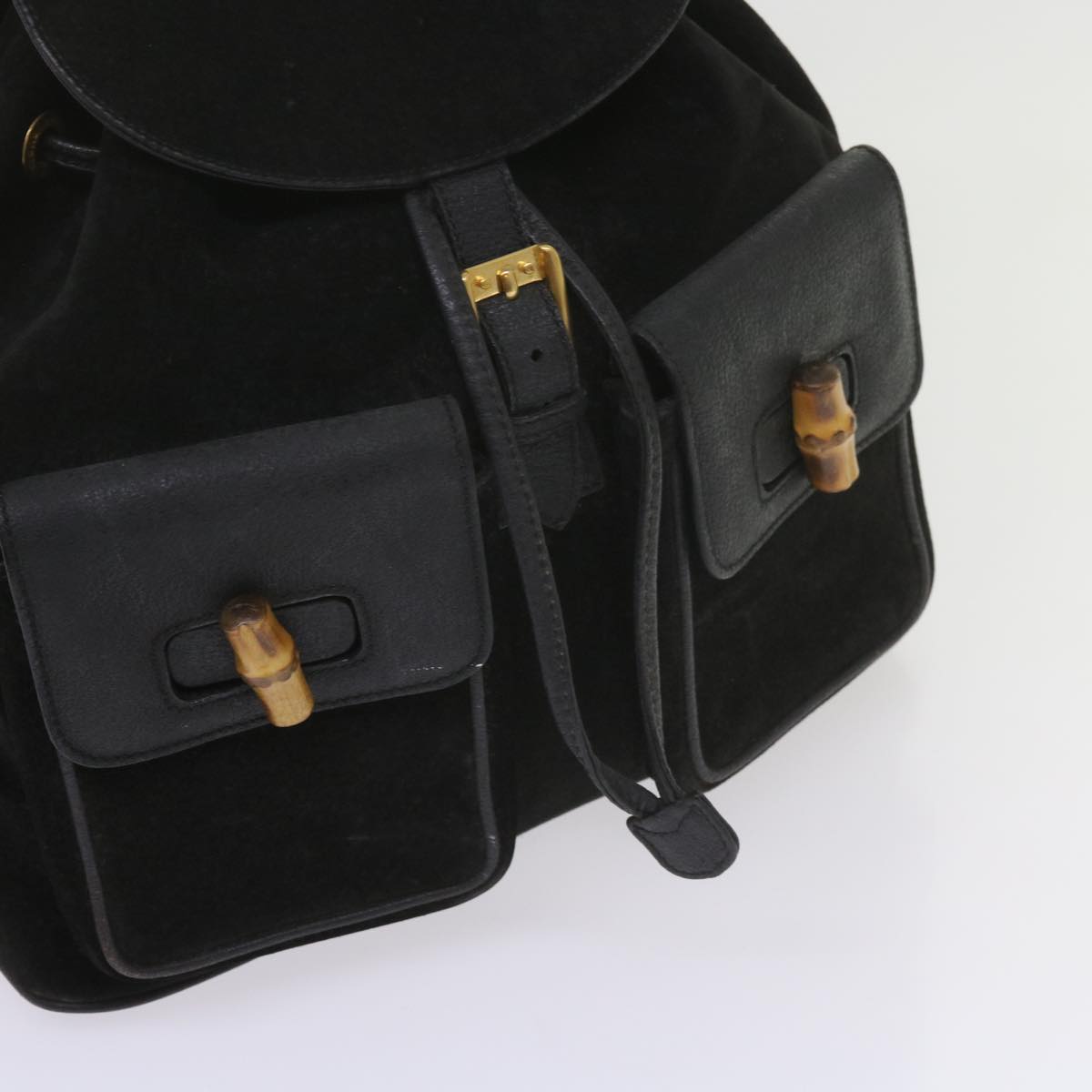 GUCCI Bamboo Backpack Suede Black 003 1119 0016  60693