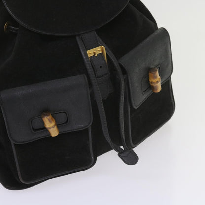 GUCCI Bamboo Backpack Suede Black 003 1119 0016  60693