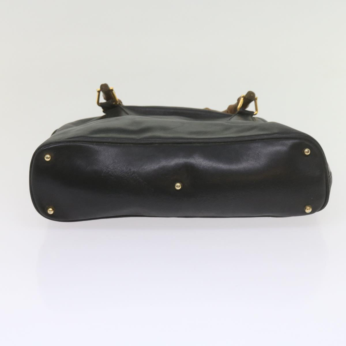 GUCCI Bamboo Hand Bag Leather Black 000 1186 0289  60723
