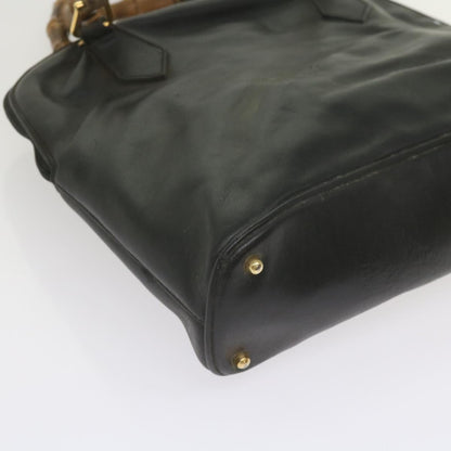GUCCI Bamboo Hand Bag Leather Black 000 1186 0289  60723