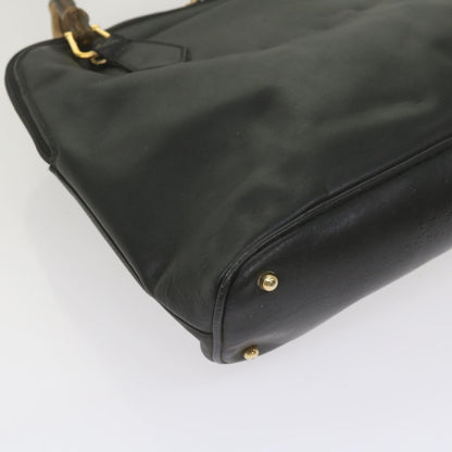 GUCCI Bamboo Hand Bag Leather Black 000 1186 0289  60723