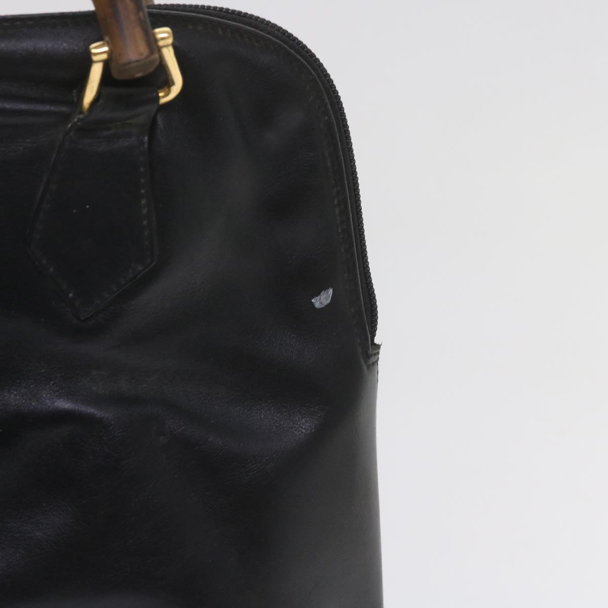GUCCI Bamboo Hand Bag Leather Black 000 1186 0289  60723