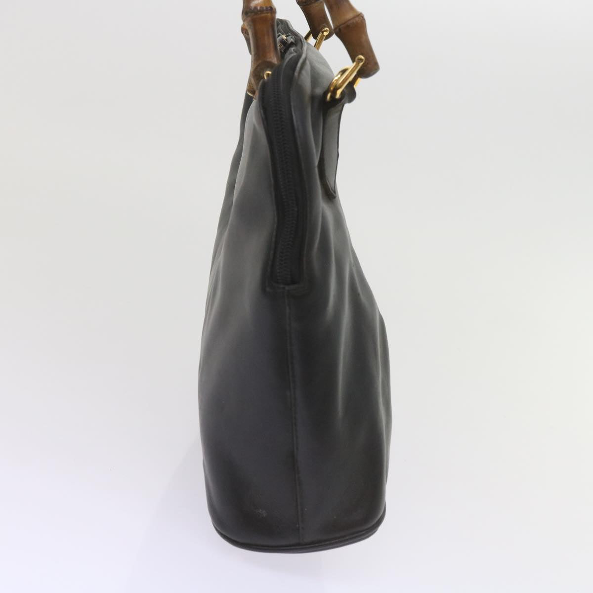 GUCCI Bamboo Hand Bag Leather Black 000 1186 0289  60723
