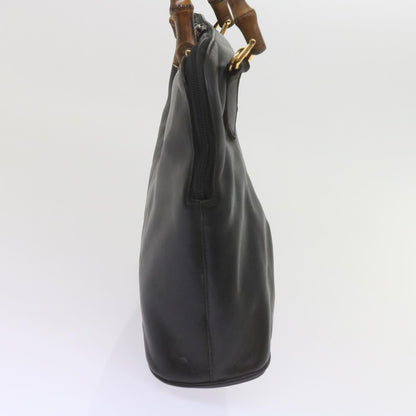 GUCCI Bamboo Hand Bag Leather Black 000 1186 0289  60723