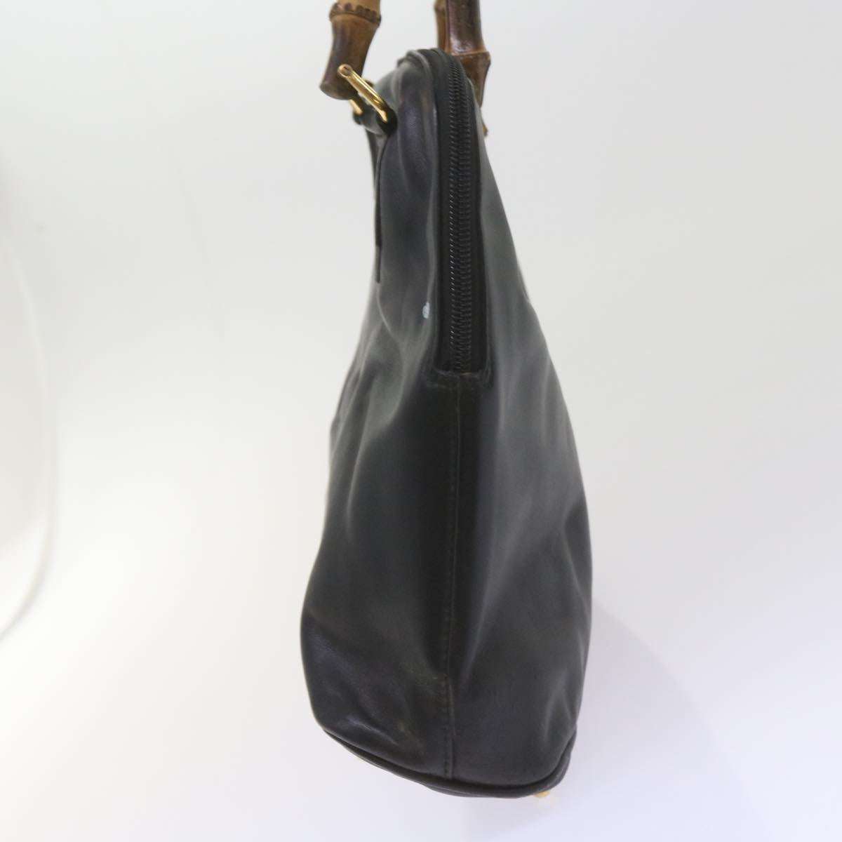 GUCCI Bamboo Hand Bag Leather Black 000 1186 0289  60723