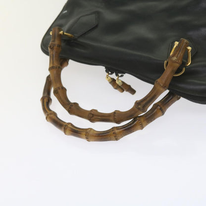 GUCCI Bamboo Hand Bag Leather Black 000 1186 0289  60723