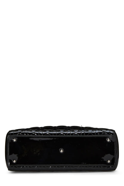 Dior, Black Cannage Patent Leather Lady Dior Large, Black