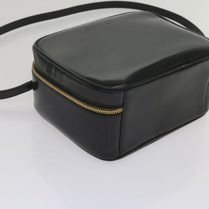 GUCCI Bamboo Vanity Cosmetic Pouch Patent leather Black 000 2040 0323  61015
