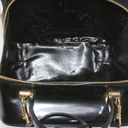 GUCCI Bamboo Vanity Cosmetic Pouch Patent leather Black 000 2040 0323  61015