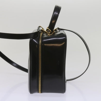 GUCCI Bamboo Vanity Cosmetic Pouch Patent leather Black 000 2040 0323  61015