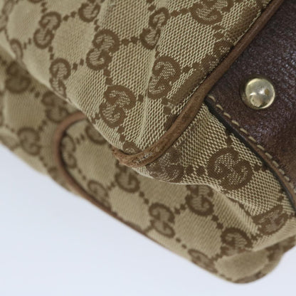 GUCCI GG Canvas Web Sherry Line Tote Bag Beige Red Green 161717  61031