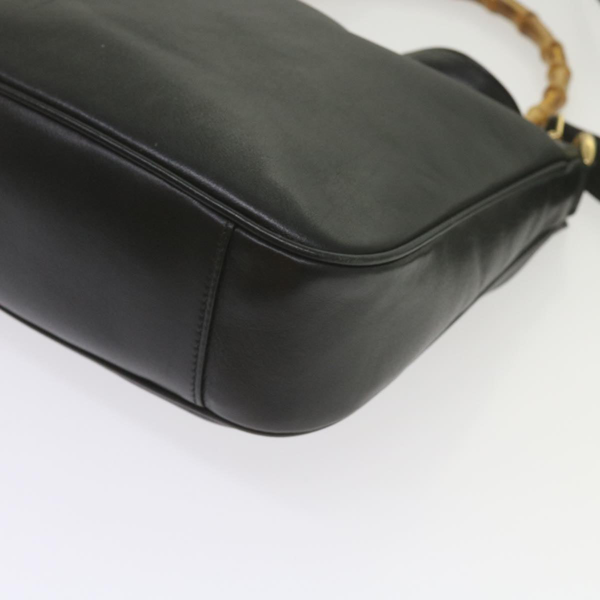 GUCCI Bamboo Shoulder Bag Leather Black 001 1638  61056