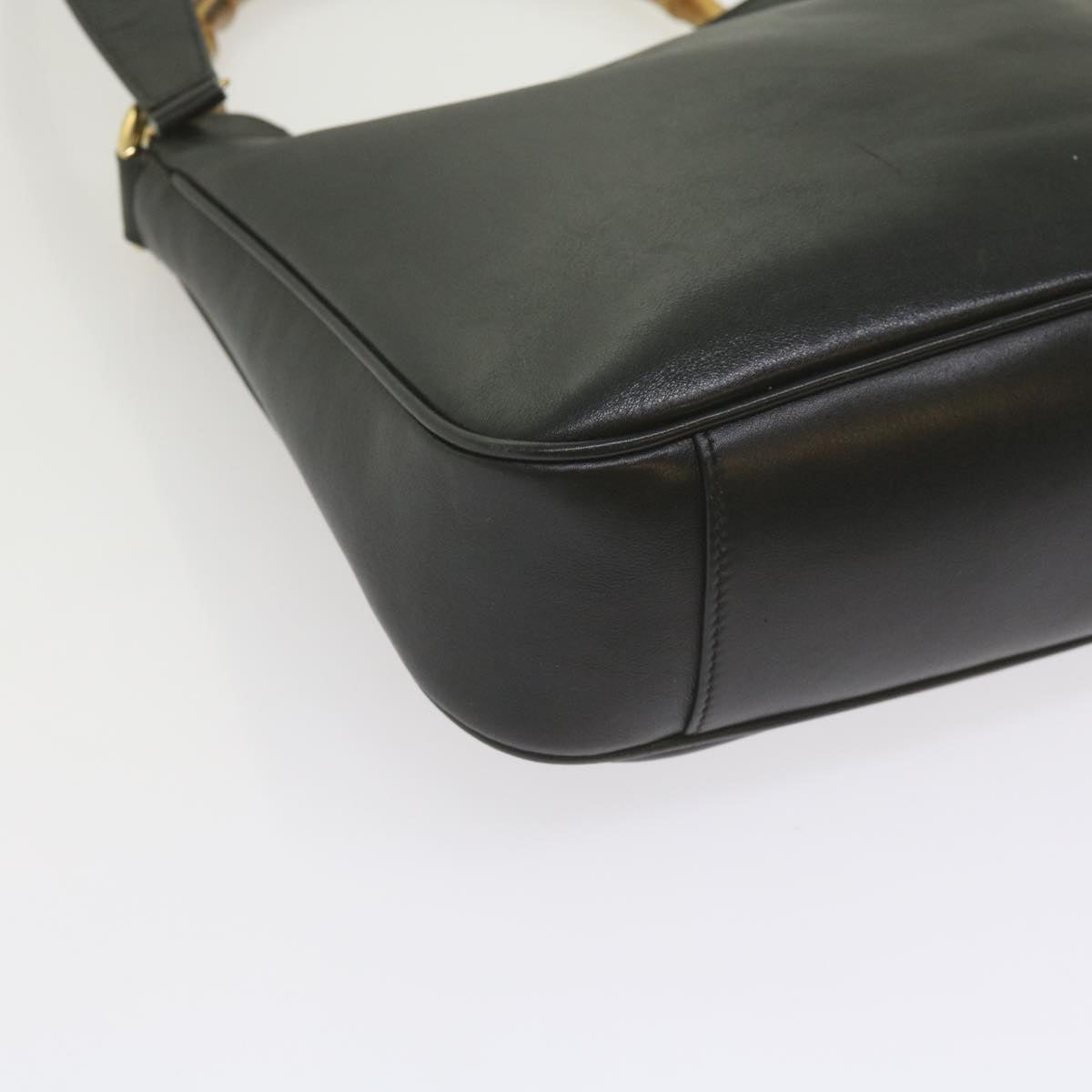 GUCCI Bamboo Shoulder Bag Leather Black 001 1638  61056