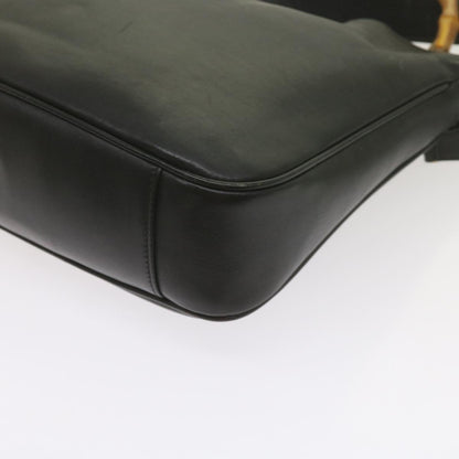 GUCCI Bamboo Shoulder Bag Leather Black 001 1638  61056
