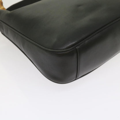 GUCCI Bamboo Shoulder Bag Leather Black 001 1638  61056