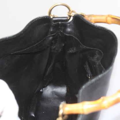 GUCCI Bamboo Shoulder Bag Leather Black 001 1638  61056