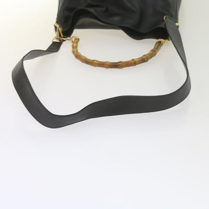 GUCCI Bamboo Shoulder Bag Leather Black 001 1638  61056