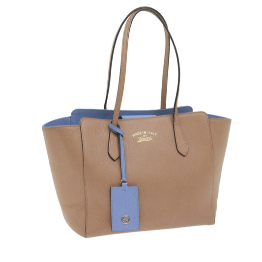 GUCCI Swing Tote Bag Leather Beige 354408  61085